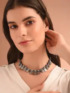 JAYPORE Silver-Plated Statement Necklace