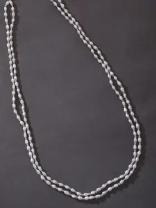 JAYPORE Pearls Silver Minimal Necklace