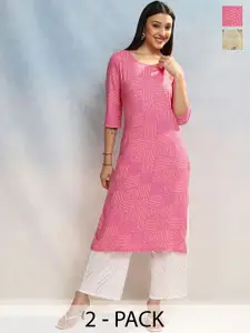 Vishudh Pack of 2 Women's Printed Kurtas