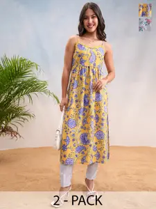 Vishudh Pack of 2 Women Floral Printed Kurta