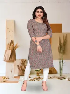 KETAKI FASHION Floral Printed Round Neck Straight Kurta
