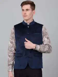 Cantabil Mandarin Collar Single-Breasted Slim Fit Nehru Jacket