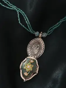 JAYPORE Silver Gold-Plated Artificial Beaded Necklace