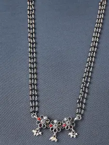 JAYPORE Silver-Plated Faux Ruby Necklace