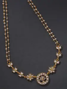 JAYPORE Silver Kundan Studded Necklace