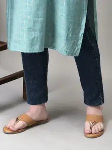 DressBerry Women Striped Open Toe Flats