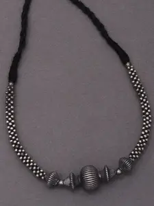 JAYPORE Silver-Plated Artificial Beaded Necklace