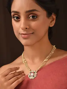 JAYPORE Gold-Plated Kundan Necklace