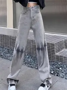 StyleCast x Revolte Women Cotton Straight Fit Mid-Rise Light Fade Jeans