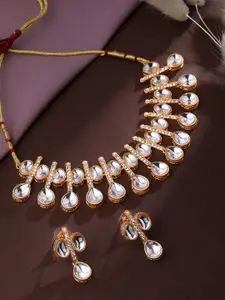 ASMITTA JEWELLERY Gold-Plated Kundan-Studded Necklace & Earrings