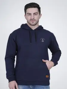 Polo Plus Men Printed Hooded Sweatshirt