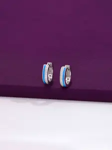 KAI JEWEL Sterling silver Rhodium-Plated Contemporary Hoop Earrings