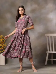 Stylum Women Floral Printed Fit & Flare Midi Dress