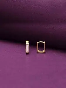 KAI JEWEL Gold-Plated Sterling Silver Contemporary Square Hoop Earrings