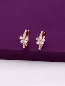 KAI JEWEL Sterling silver Rose Gold -Plated Spherical Shaped Hoop Earrings