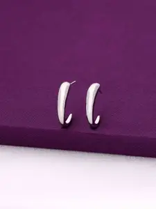 KAI JEWEL Sterling Silver Rhodium-Plated Contemporary Hoop Earrings