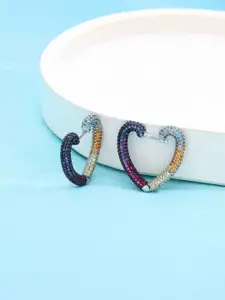 KAI JEWEL Sterling silver Rose Gold-Plated Contemporary Hoop Earrings