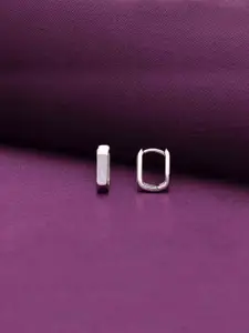 KAI JEWEL Sterling Silver Rhodium-Plated Contemporary Hoop Earrings