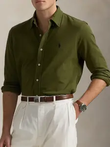 Polo Ralph Lauren Men Button-Down Collar Solid Slim Fit Cotton Formal Shirt