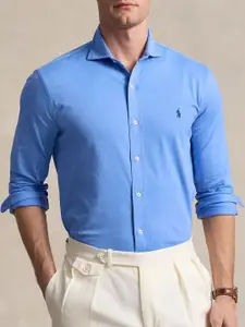 Polo Ralph Lauren Men Spread Collar Solid Cotton Formal Shirt