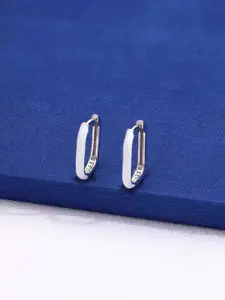 KAI JEWEL Rhodium-Plated Sterling Silver Contemporary Hoop Earrings