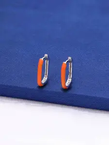 KAI JEWEL Sterling silver Rhodium-Plated Contemporary Hoop Earrings