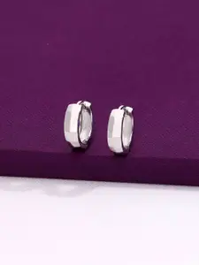 KAI JEWEL Rhodium-Plated Sterling Silver Contemporary Hoop Earrings