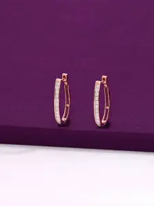 KAI JEWEL Sterling silver Rose Gold-Plated Contemporary Hoop Earrings