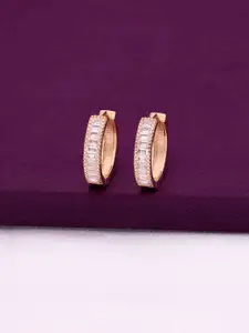 KAI JEWEL Argent Array Rose Gold-Plated Sterling Silver Contemporary Hoop Earrings