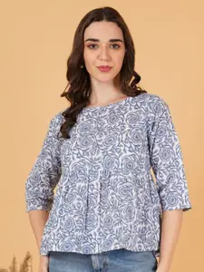 COTLAND FASHION Women Floral Printed Cotton Empire Top