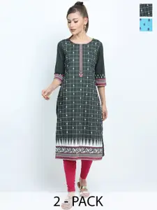 Vishudh Pack of 2 Women Printed Kurta