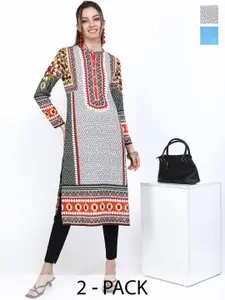 Vishudh Pack of 2 Women's Printed Kurtas