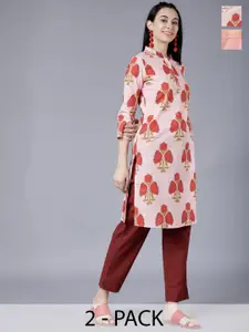Vishudh Pack of 2 Women Printed Kurta