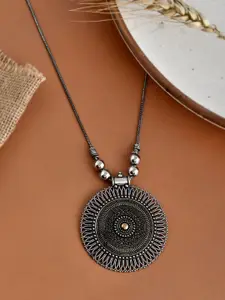 NAMAN ARTS Brass Oxidised Necklace