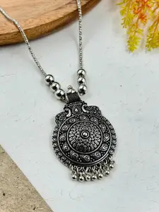NAMAN ARTS Silver-Plated Oxidised Necklace