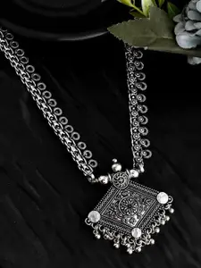 NAMAN ARTS Silver Plated Oxidized Necklace