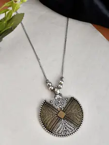 NAMAN ARTS Gold & Silver Plated Oxidized Necklace