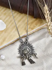 NAMAN ARTS Silver-Plated & Gold Plated Oxidised Dual Tone Pendant Chain