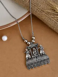 NAMAN ARTS Silver Plated Oxidized Necklace