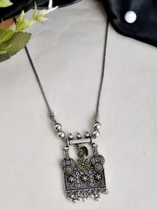 NAMAN ARTS Gold & Silver Plated Oxidised & Beaded Necklace