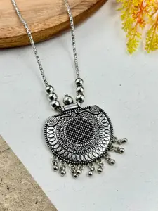 NAMAN ARTS Silver Plated Oxidized Necklace