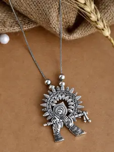 NAMAN ARTS Silver-Plated Oxidized Chain Pendant