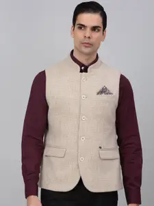 Cantabil Self Design Mandarin Collar Nehru Jacket