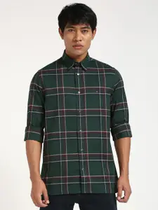 Tommy Hilfiger Men Spread Collar Tartan Checked Cotton Casual Shirt