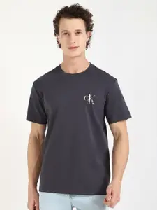 Calvin Klein Jeans Men Typography Printed Round Neck Cotton T-shirt