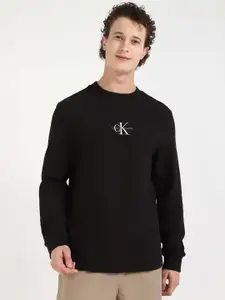 Calvin Klein Jeans Men Typography Printed Round Neck Cotton Relaxed Fit T-shirt