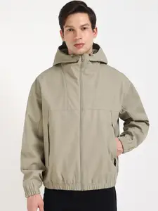 Calvin Klein Jeans Men Hooded Solid Casual Bomber Jacket