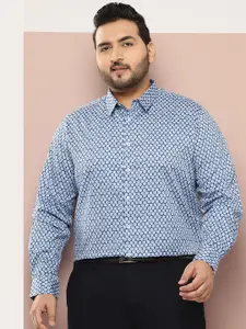Thomas Scott Plus Size Premium Opaque Printed Pure Cotton Formal Shirt