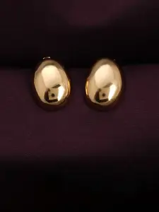 PALMONAS Stainless Steel Gold Plated Classic Studs Earrings