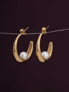 PALMONAS Stainless Steel Gold Plated Classic Hoop Earrings